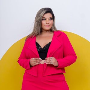 pollera short fucsia